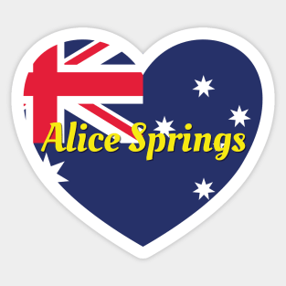 Alice Springs Australia Australian Flag Heart Sticker